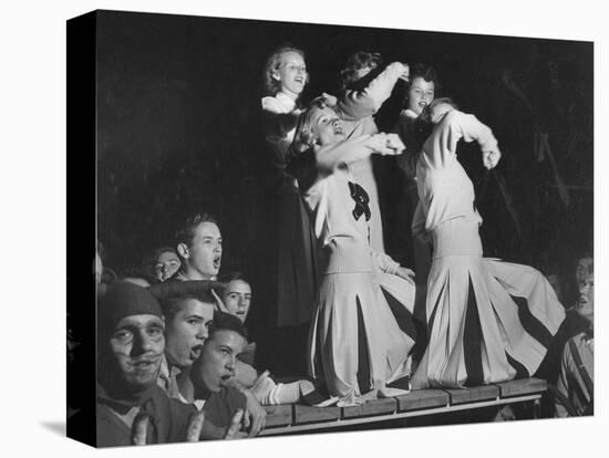 Duke Cheerleaders Cheering Amound the Fans in the Bleachers-Mark Kauffman-Stretched Canvas