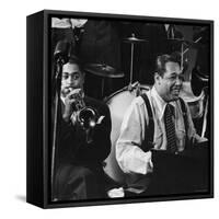 Duke Ellington at an After Hours Jam Session-Gjon Mili-Framed Stretched Canvas