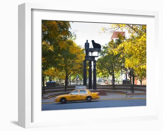 Duke Ellington Statue, Frawley Circle, Harlem, Manhattan, New York City, USA-Jon Arnold-Framed Premium Photographic Print