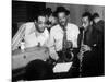 Duke Ellington with Ben Webster and Jimmy Hamilton at Carnegie Hall, 1948-null-Mounted Photo