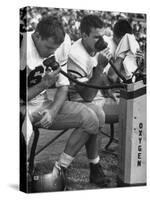 Duke Football Players Breathing Oxygen from a Bottle During the Game-Mark Kauffman-Stretched Canvas