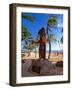 Duke Kahanamoku's Statue on Waikiki Beach-George Oze-Framed Photographic Print