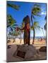 Duke Kahanamoku's Statue on Waikiki Beach-George Oze-Mounted Photographic Print