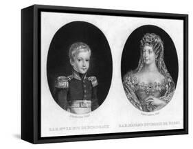 Duke of Bordeaux and the Duchess of Berri-Charles Achille d' Hardiviller-Framed Stretched Canvas