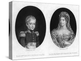 Duke of Bordeaux and the Duchess of Berri-Charles Achille d' Hardiviller-Stretched Canvas