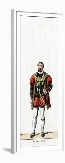 Duke of Suffolk, Costume Design for Shakespeare's Play, Henry VIII, 19th Century-null-Framed Giclee Print