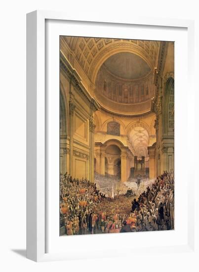 Duke of Wellington's Funeral in St. Paul's Cathedral, 1852-Louis Haghe-Framed Giclee Print