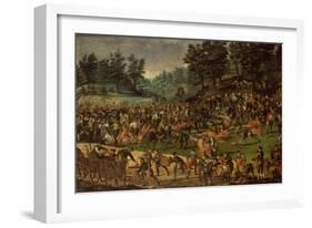 Duke of Wurttemberg his wife Dorothea von Baden and courtiers celebrating after the Hunt-German-Framed Giclee Print