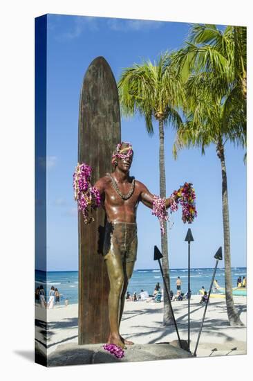 Duke Paoa Kahanamoku, Waikiki Beach, Honolulu, Oahu, Hawaii, United States of America, Pacific-Michael DeFreitas-Stretched Canvas