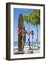 Duke Paoa Kahanamoku, Waikiki Beach, Honolulu, Oahu, Hawaii, United States of America, Pacific-Michael DeFreitas-Framed Photographic Print