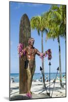 Duke Paoa Kahanamoku, Waikiki Beach, Honolulu, Oahu, Hawaii, United States of America, Pacific-Michael DeFreitas-Mounted Photographic Print