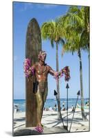 Duke Paoa Kahanamoku, Waikiki Beach, Honolulu, Oahu, Hawaii, United States of America, Pacific-Michael DeFreitas-Mounted Photographic Print