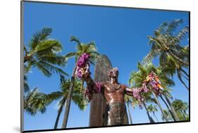 Duke Paoa Kahanamoku, Waikiki Beach, Honolulu, Oahu, Hawaii, United States of America, Pacific-Michael DeFreitas-Mounted Photographic Print