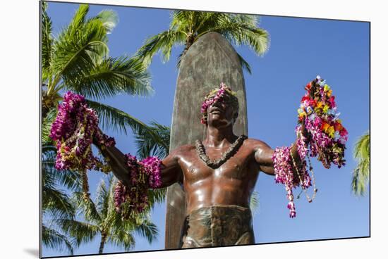 Duke Paoa Kahanamoku, Waikiki Beach, Honolulu, Oahu, Hawaii-Michael DeFreitas-Mounted Photographic Print