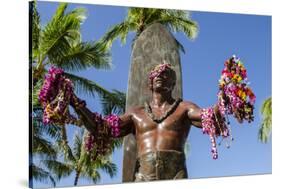 Duke Paoa Kahanamoku, Waikiki Beach, Honolulu, Oahu, Hawaii-Michael DeFreitas-Stretched Canvas