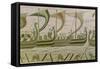 Duke William and His Fleet Cross the Channel to Pevensey, from the Bayeux Tapestry, Before 1082-null-Framed Stretched Canvas