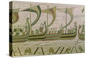 Duke William and His Fleet Cross the Channel to Pevensey, from the Bayeux Tapestry, Before 1082-null-Stretched Canvas