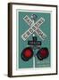 Duluth, Georgia - Railroad Crossing - Letterpress-Lantern Press-Framed Art Print