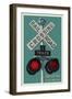 Duluth, Georgia - Railroad Crossing - Letterpress-Lantern Press-Framed Art Print