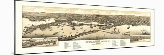 Duluth, Minnesota - Panoramic Map-Lantern Press-Mounted Art Print