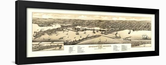 Duluth, Minnesota - Panoramic Map-Lantern Press-Framed Art Print