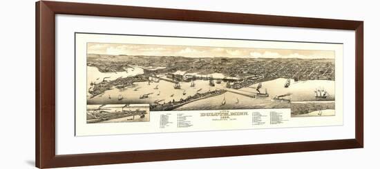 Duluth, Minnesota - Panoramic Map-Lantern Press-Framed Premium Giclee Print