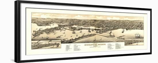 Duluth, Minnesota - Panoramic Map-Lantern Press-Framed Premium Giclee Print