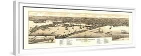 Duluth, Minnesota - Panoramic Map-Lantern Press-Framed Premium Giclee Print