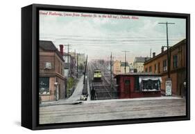 Duluth, Minnesota - View of the Superior St Incline Railway-Lantern Press-Framed Stretched Canvas