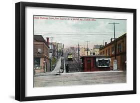 Duluth, Minnesota - View of the Superior St Incline Railway-Lantern Press-Framed Art Print