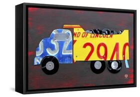 Dump Truck-Design Turnpike-Framed Stretched Canvas