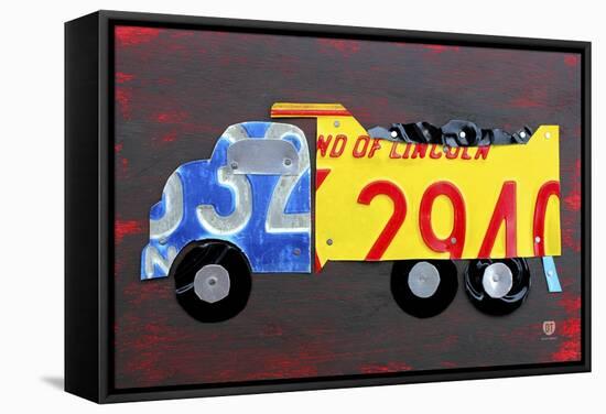 Dump Truck-Design Turnpike-Framed Stretched Canvas
