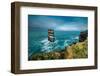 Dun Briste Sea Stack resists the onslaught of the stormy Atlantic Ocean, County Mayo, Ireland.-Betty Sederquist-Framed Photographic Print