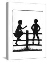 Dunderpate and His Friend Susan Sitting on Another Fence-Mary Baker-Stretched Canvas