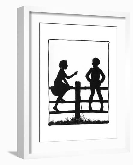 Dunderpate and His Friend Susan Sitting on Another Fence-Mary Baker-Framed Giclee Print