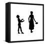 Dunderpate and His Mother with the Frying Pan-Mary Baker-Framed Stretched Canvas
