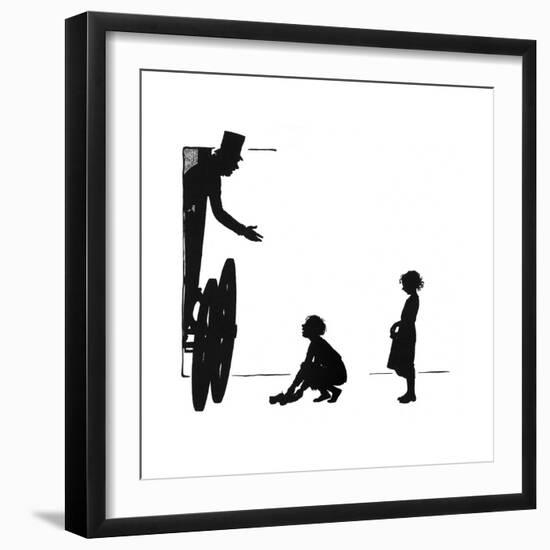 Dunderpate Offers the Squire His Shoes-Mary Baker-Framed Giclee Print