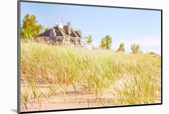 Dune Grasses with Beach House-soupstock-Mounted Photographic Print