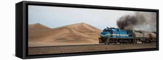 Dunes and Train, Walvis Bay, Namibia-null-Framed Stretched Canvas