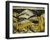 Dunes One Sitting and Girl Lying Down (Two Girls in the Sylt Dunes)-Otto Mueller-Framed Giclee Print