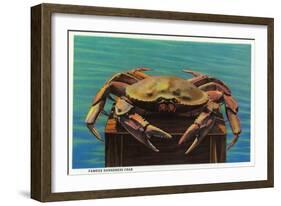 Dungeness Crab on Hood Canal - Hood Canal, WA-Lantern Press-Framed Art Print