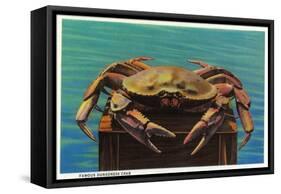 Dungeness Crab on Hood Canal - Hood Canal, WA-Lantern Press-Framed Stretched Canvas