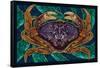 Dungeness Crab - Paper Mosaic-Lantern Press-Framed Stretched Canvas