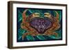 Dungeness Crab - Paper Mosaic-Lantern Press-Framed Art Print