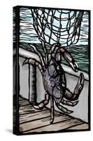 Dungeness Crab - Scratchboard-Lantern Press-Stretched Canvas