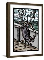 Dungeness Crab - Scratchboard-Lantern Press-Framed Art Print