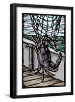 Dungeness Crab - Scratchboard-Lantern Press-Framed Art Print