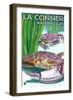 Dungeness Crabs - La Connor, WA-Lantern Press-Framed Art Print