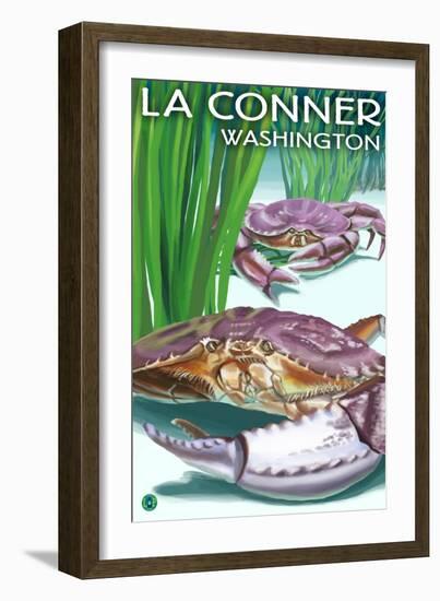 Dungeness Crabs - La Connor, WA-Lantern Press-Framed Art Print