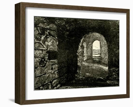 Dungeons in the Castle Below Queen Mary's Room. Illustration from Cassell's 'Old and New Edinburgh'-null-Framed Giclee Print